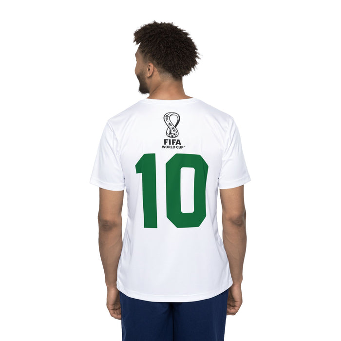FIFA World Cup Soccer Jersey – Number 10 White Men’s Sports Tee