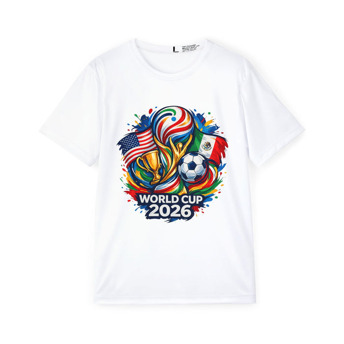 World Cup 2026 Soccer Jersey — USA & Mexico Flags Graphic Tee