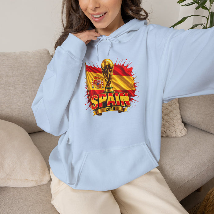 Spain World Cup Trophy Hoodie — Spanish Flag Soccer Fan Pullover