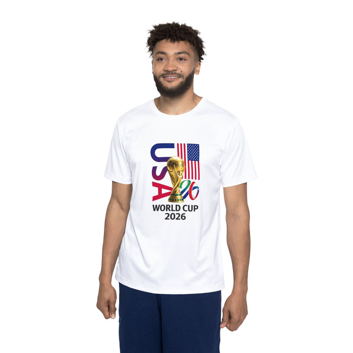 USA 2026 World Cup Soccer Jersey — Men's Short-Sleeve Fan Tee with Trophy Graphic