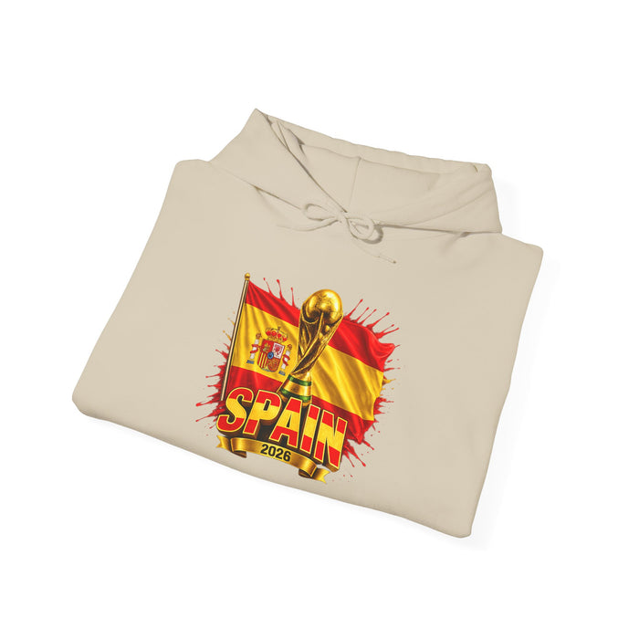 Spain World Cup Trophy Hoodie — Spanish Flag Soccer Fan Pullover