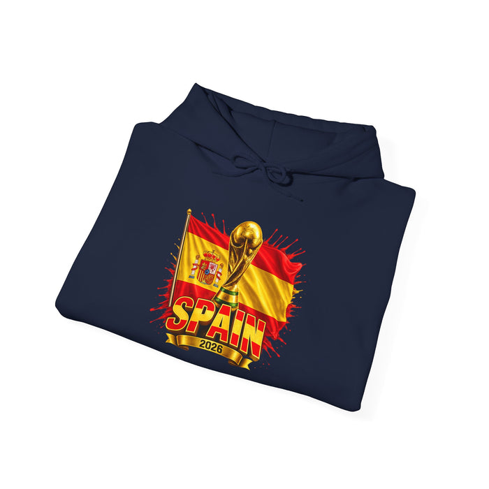 Spain World Cup Trophy Hoodie — Spanish Flag Soccer Fan Pullover