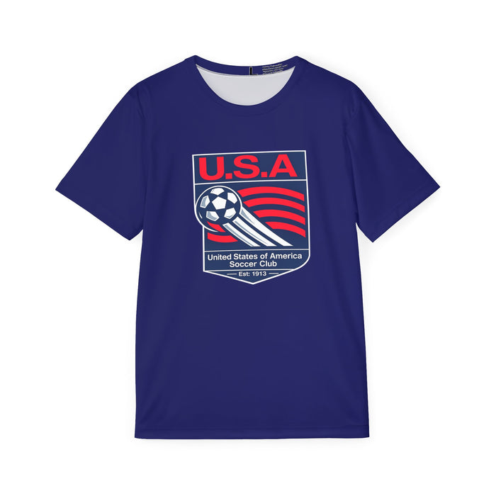 USA Soccer Jersey — Men’s Athletic Soccer Shirt with American Crest