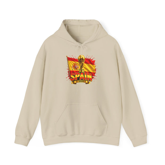 Spain World Cup Trophy Hoodie — Spanish Flag Soccer Fan Pullover