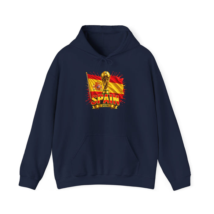 Spain World Cup Trophy Hoodie — Spanish Flag Soccer Fan Pullover