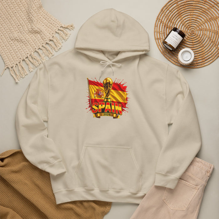 Spain World Cup Trophy Hoodie — Spanish Flag Soccer Fan Pullover