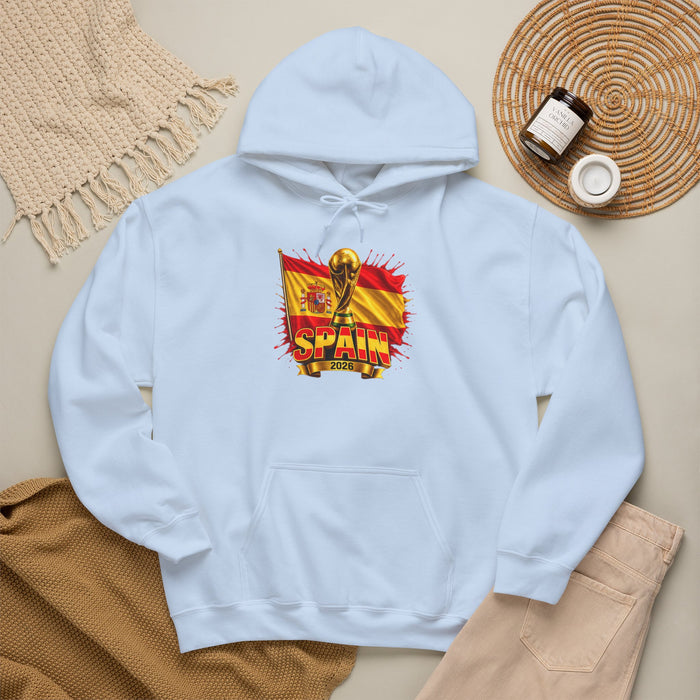 Spain World Cup Trophy Hoodie — Spanish Flag Soccer Fan Pullover