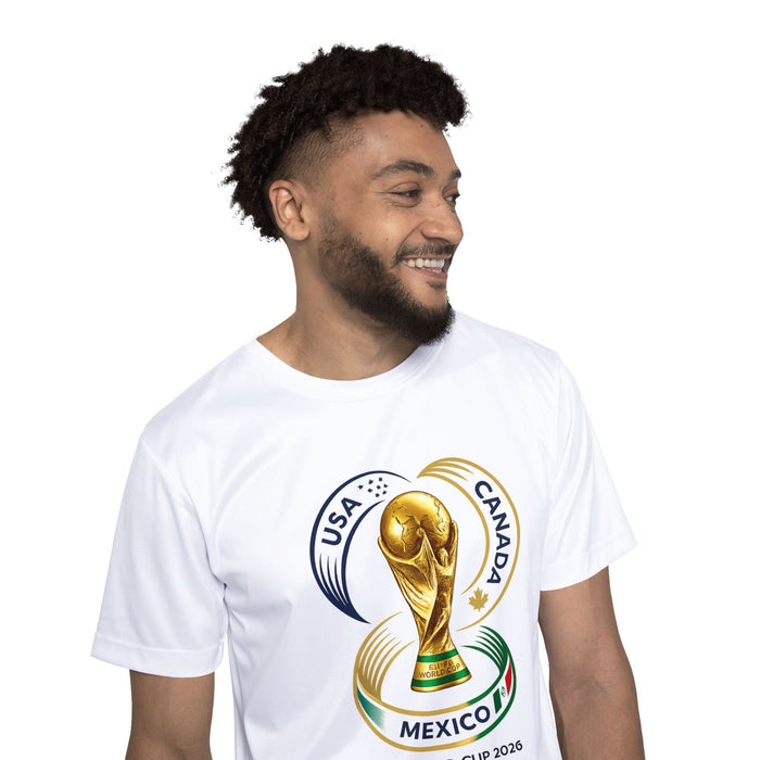 World Cup 2026 Trophy Men's Jersey — USA Canada Mexico Soccer Tee