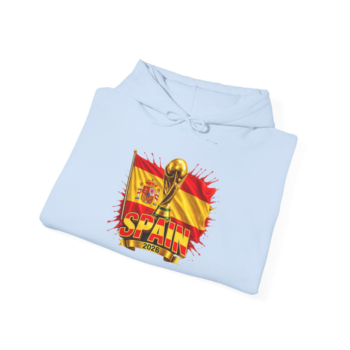 Spain World Cup Trophy Hoodie — Spanish Flag Soccer Fan Pullover