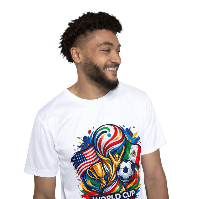 World Cup 2026 Soccer Jersey — USA & Mexico Flags Graphic Tee