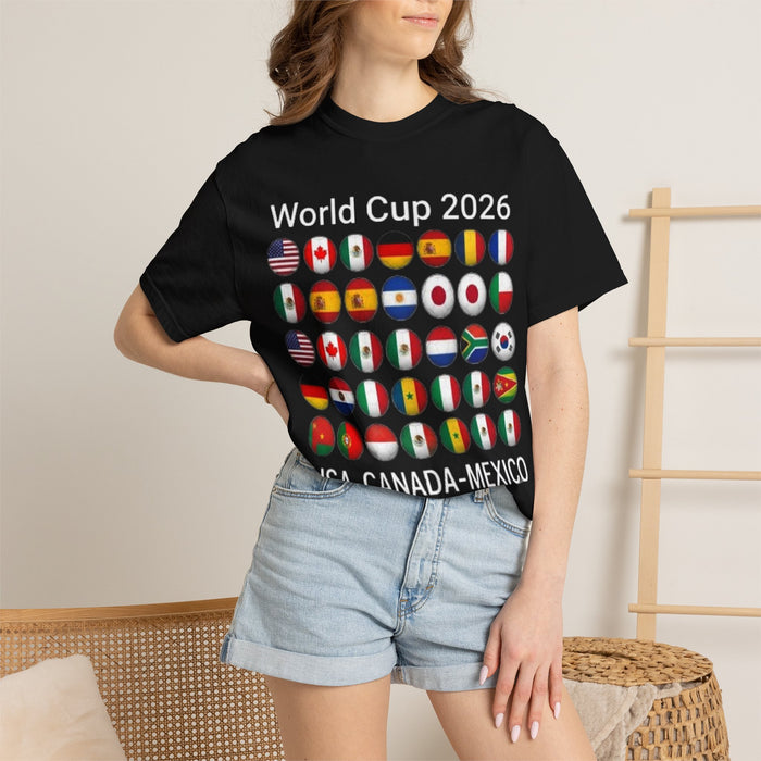 World Cup 2026 Flags T-Shirt — USA Canada Mexico Soccer Tournament Tee